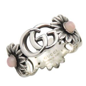 Gucci Ring Double G Flower 15 Silver 925 Mother Of Pearl Approx 4.6g Silver